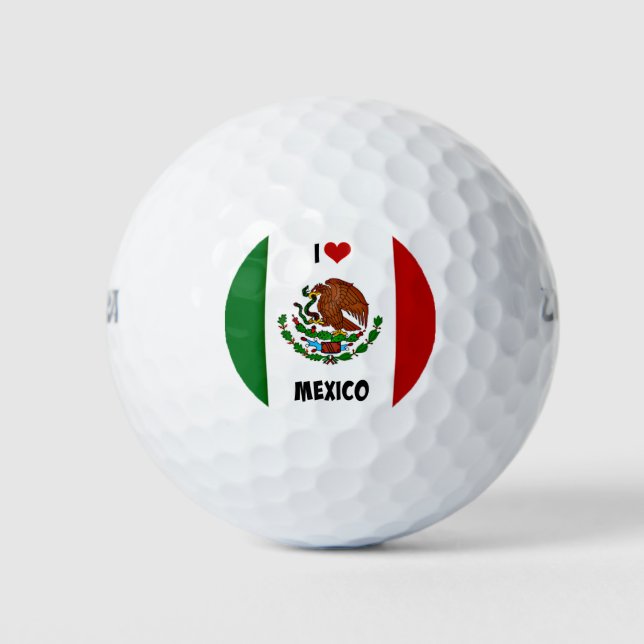 Pelotas De Golf Amo México, bandera mexicana (Anverso)