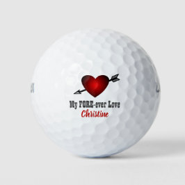 Pelotas De Golf Amor Por Siempre El día de San Valentín De Corazón