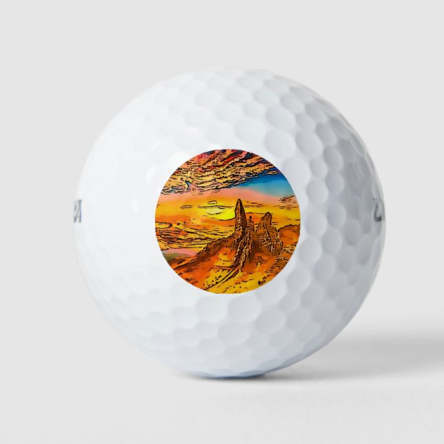 Pelotas De Golf Anciano de Skye, Escocia de la tormenta (Anverso)