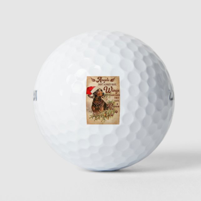 Pelotas De Golf Angel Navidades Dachshunds (Anverso)