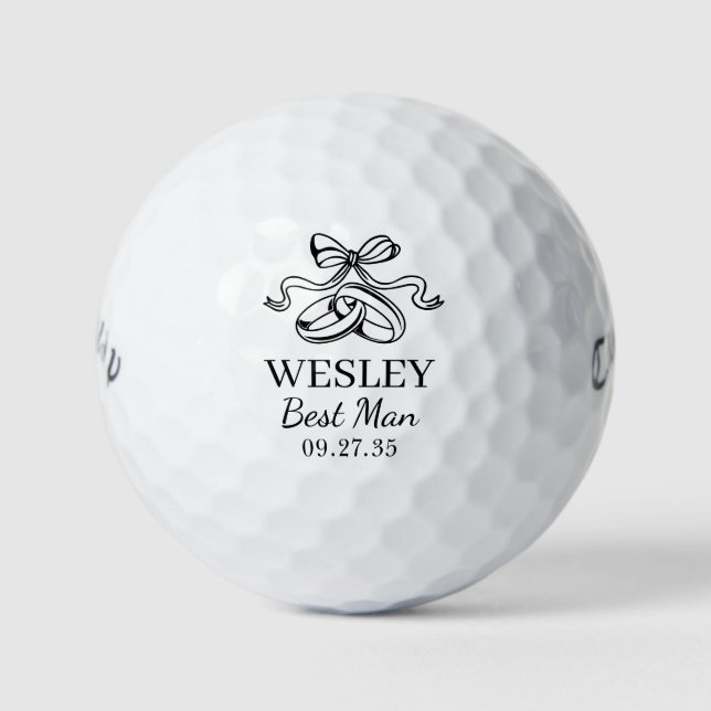 Pelotas De Golf Anillos de Boda Padrino (Anverso)