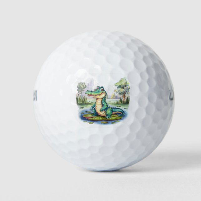 Pelotas De Golf Animal de Cocodrilo-Caimán de Moda (Anverso)