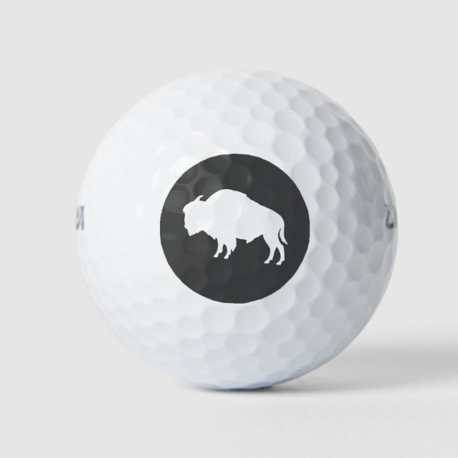 Pelotas De Golf Animal salvaje de Silhouette White Bison (Anverso)
