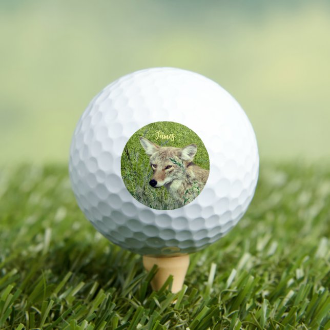 Pelotas De Golf Animales divertidos personalizados Coyote (Camiseta in situ)