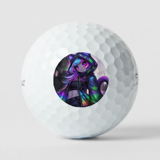 Pelotas De Golf Anime Catgirl Night Glow (Anverso)