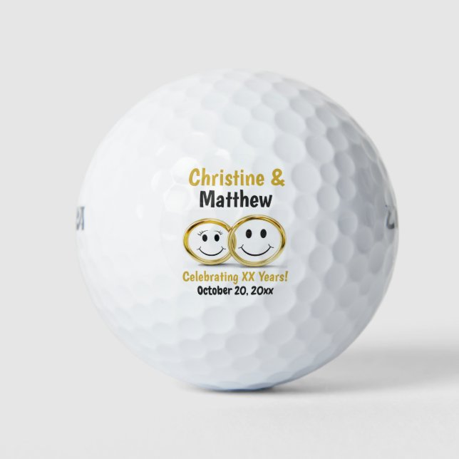 Pelotas De Golf Aniversario Favor Personalizado  Boda Pareja de An (Anverso)