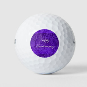 Pelotas De Golf Anniversario Swirls Purple Golf Balls