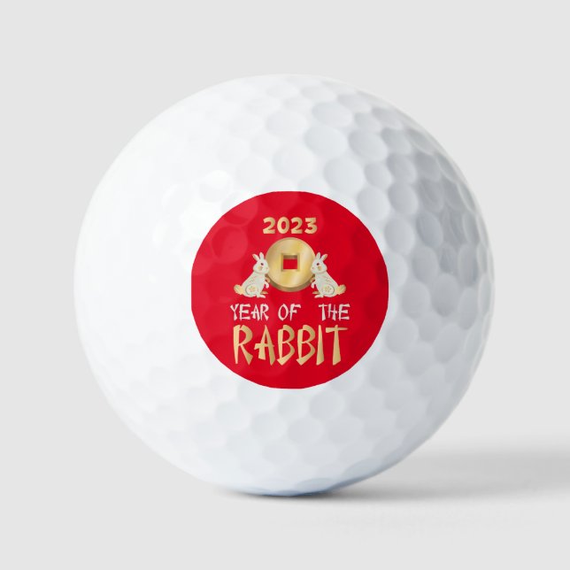 Pelotas De Golf Año Nuevo Chino De Conejo 2023 (Anverso)