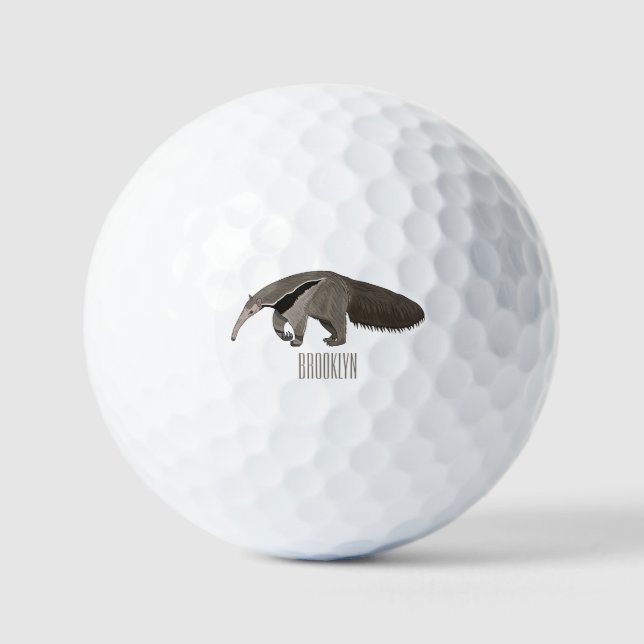 Pelotas De Golf Anteater personalizado ilustracion (Anverso)