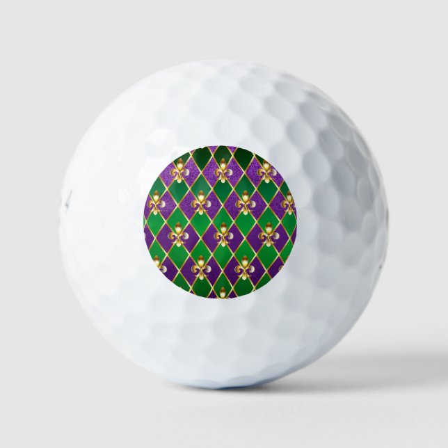 Pelotas De Golf Antecedentes de joyas Mardi Gras (Anverso)
