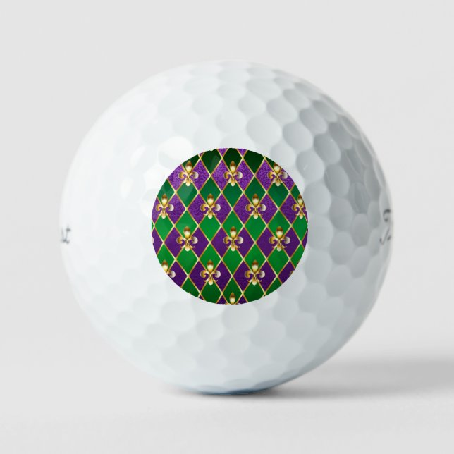 Pelotas De Golf Antecedentes de joyas Mardi Gras (Anverso)