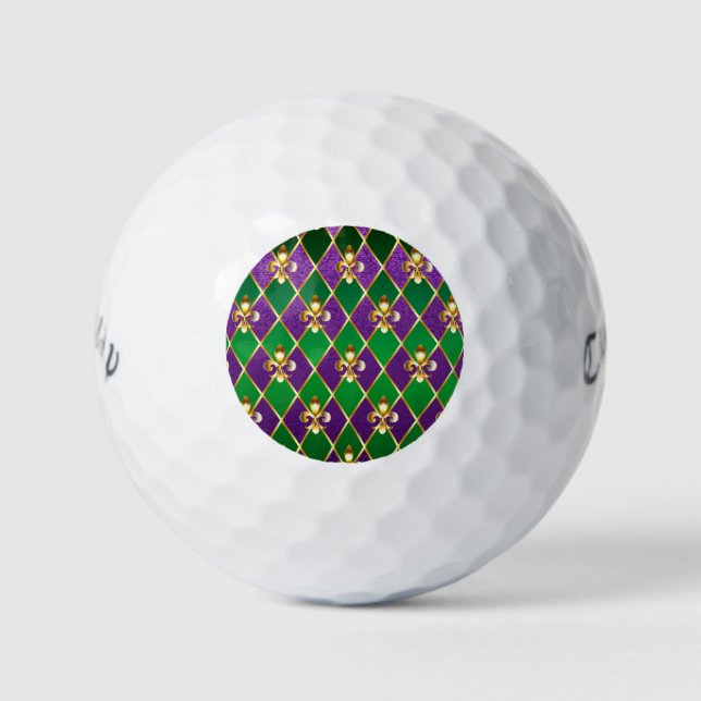 Pelotas De Golf Antecedentes de joyas Mardi Gras (Anverso)