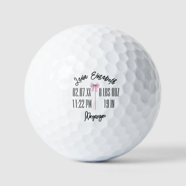 Pelotas De Golf Anuncio de nacimiento de bebé Estadísticas persona (Anverso)