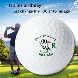 Pelotas De Golf *ANY AGE Birthday Men's Monogram Name
