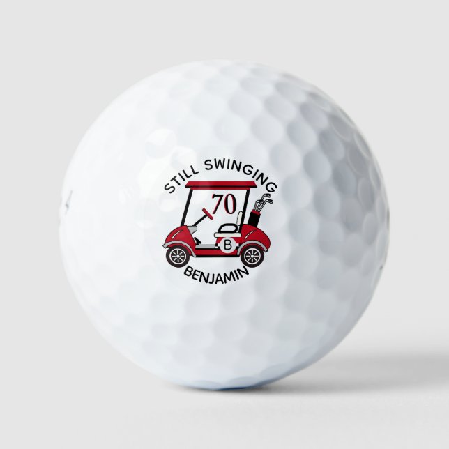 Pelotas De Golf ANY YEAR Birthday Custom Cart Monogram Name  (Anverso)