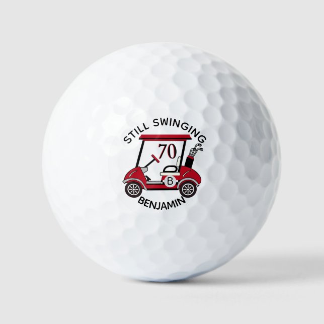 Pelotas De Golf ANY YEAR Birthday Custom Cart Monogram Name  (Anverso)