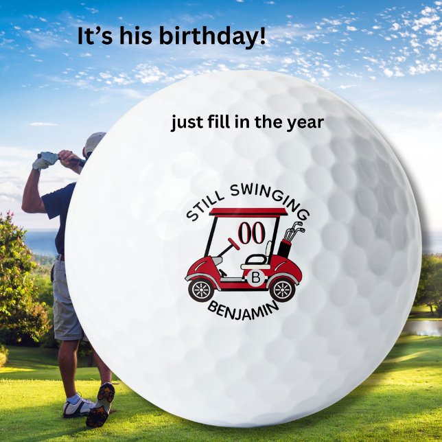 Pelotas De Golf ANY YEAR Birthday Custom Cart Monogram Name  (Subido por el creador)