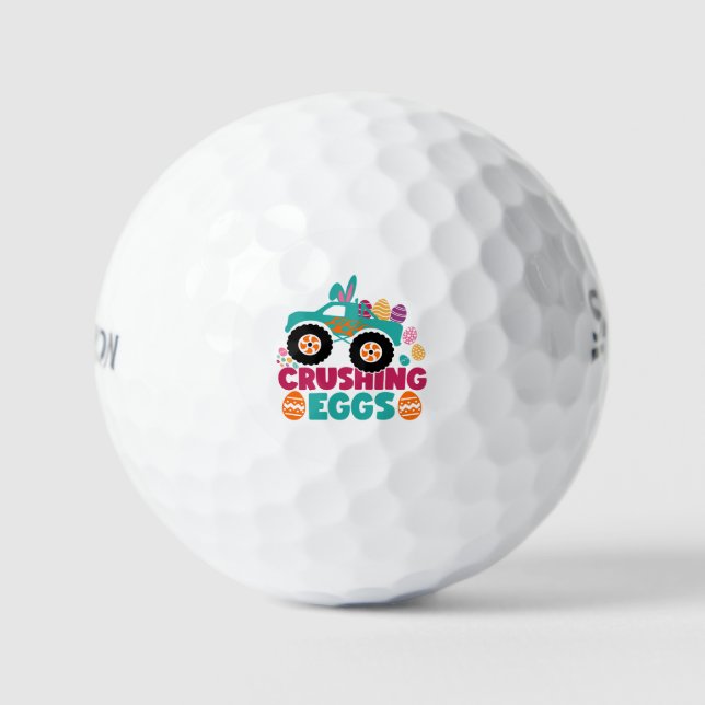 Pelotas De Golf Aplastante Huevos Cita divertida Feliz Domingo de  (Anverso)
