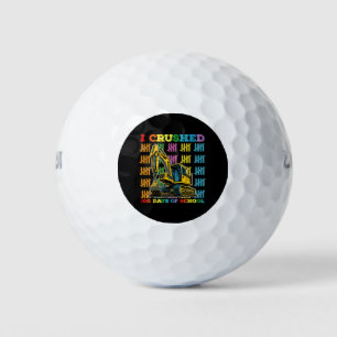 Pelotas De Golf Aplasté 100 Días De Excavadora Escolar
