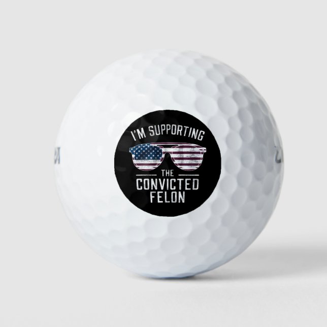Pelotas De Golf Apoyo al condenado Felon Pro Trump 2024 (Anverso)