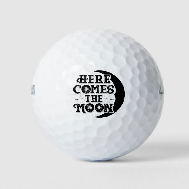 Pelotas De Golf Aquí Viene El Moon Golf Balls (Anverso)