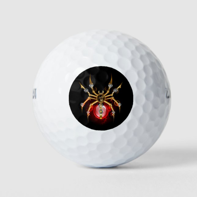 Pelotas De Golf Araña de vapor sobre negro (Anverso)