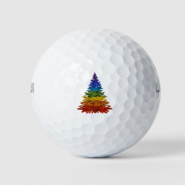 Pelotas De Golf árbol de navidad arco iris (Anverso)