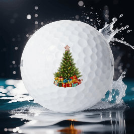 Pelotas De Golf Árbol de Navidad con estrella y presenta vacacione