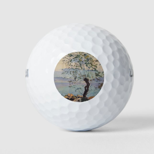 Pelotas De Golf Árbol silvestre junto al lago (paisaje suizo) (Anverso)