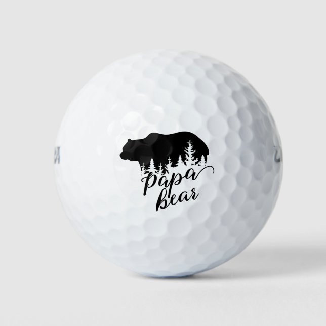 Pelotas De Golf Árboles de oso negro rústico de papá (Anverso)