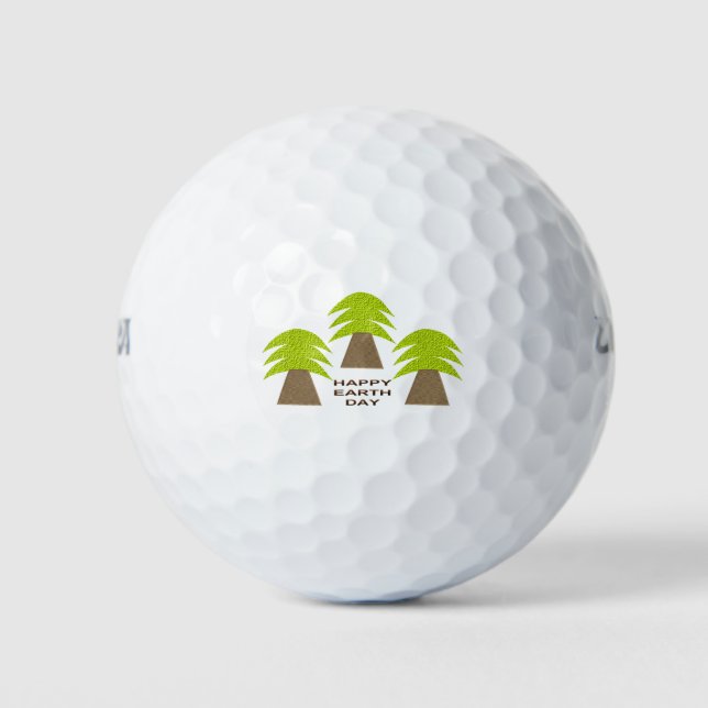 Pelotas De Golf Árboles del Día de la Tierra (Anverso)