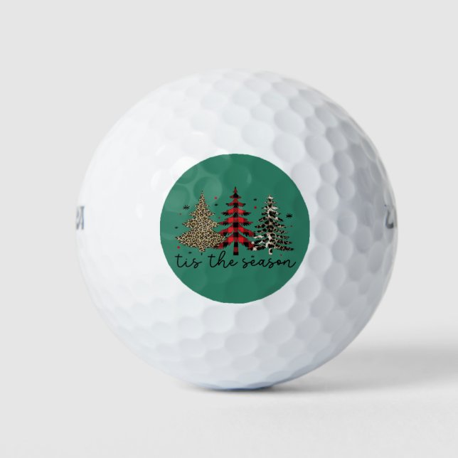 Pelotas De Golf Árboles navideños de leopardo de la selva (Anverso)