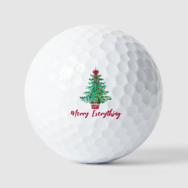 Pelotas De Golf Árboles navideños festivos Feliz Navidad Todo feri (Anverso)