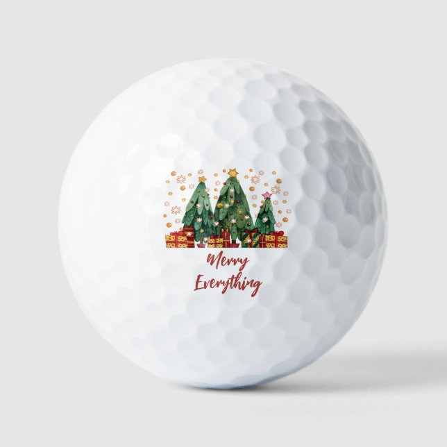 Pelotas De Golf Árboles navideños festivos Feliz Navidad Todo feri (Anverso)