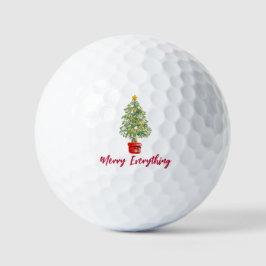 Pelotas De Golf Árboles navideños festivos Feliz Navidad Todo feri