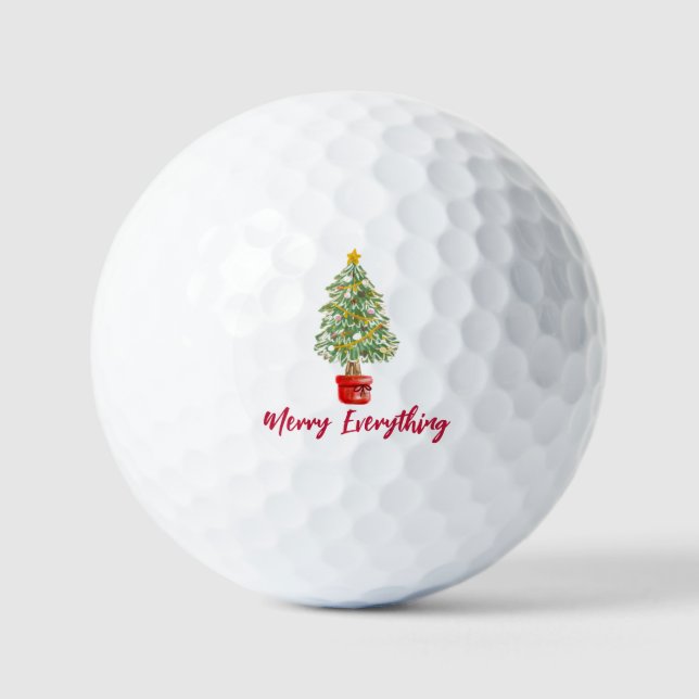 Pelotas De Golf Árboles navideños festivos Feliz Navidad Todo feri (Anverso)