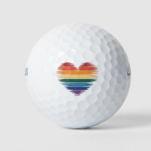 Pelotas De Golf Arcoíris de Orgullo Estampa de Corazón LGBT Orgull