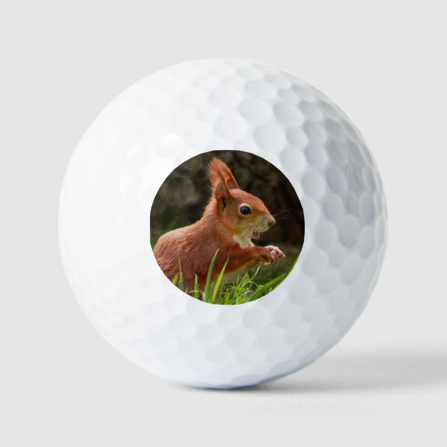 Pelotas De Golf Ardilla Roja Alegre (Anverso)