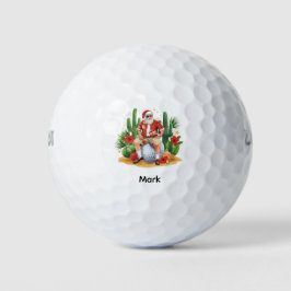 Pelotas De Golf Arizona Christmas CactusSanta Claus on golf ball 