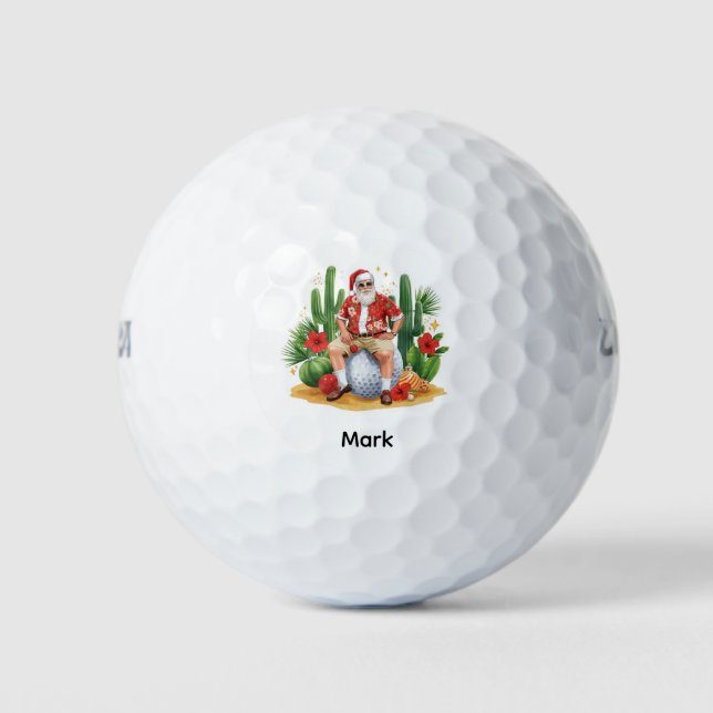 Pelotas De Golf Arizona Christmas CactusSanta Claus on golf ball  (Anverso)