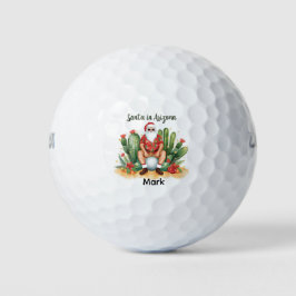 Pelotas De Golf Arizona Christmas with Santa Claus on golf ball 