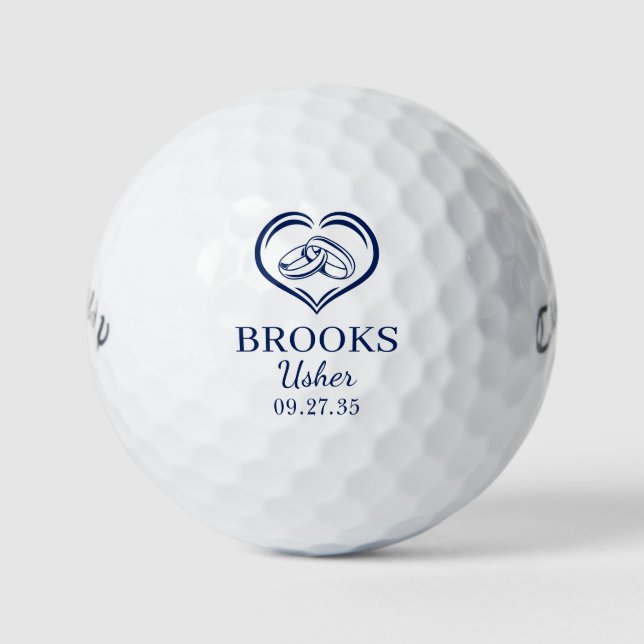 Pelotas De Golf Aro de Boda del ujier (Anverso)