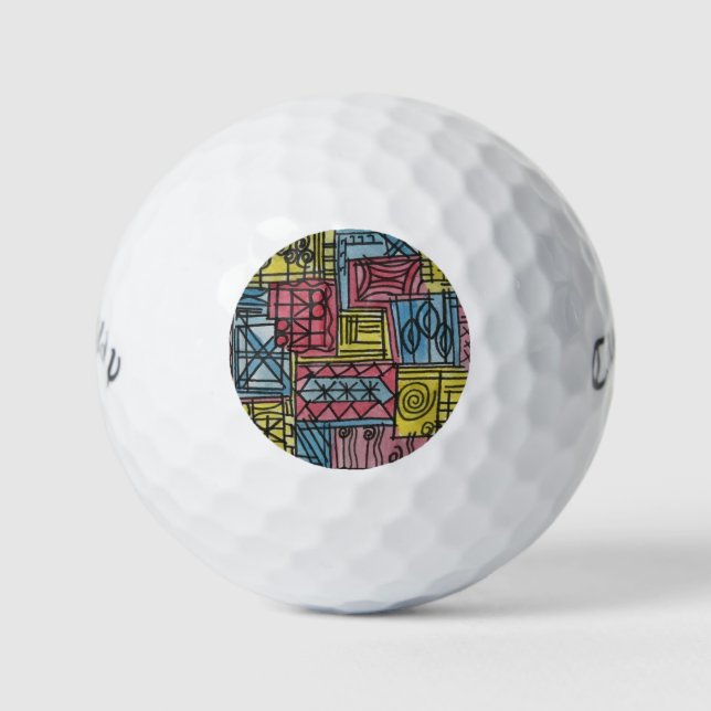 Pelotas De Golf Arte acuático Quirky-Moderno (Anverso)