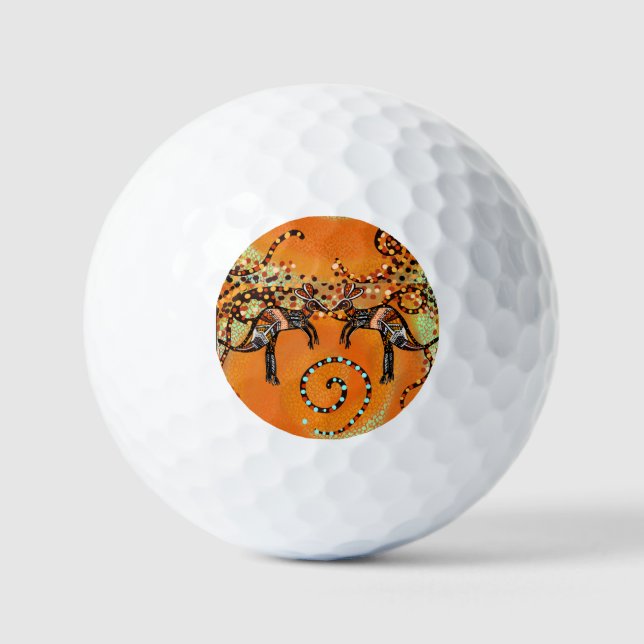 PELOTAS DE GOLF ARTE AUSTRALIANO (Anverso)