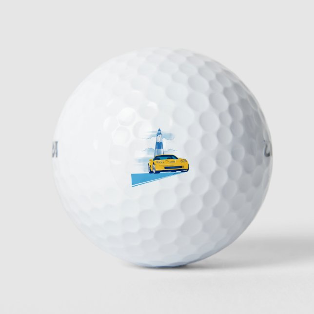 PELOTAS DE GOLF ARTE AUTOMÓVIL ELEGANTE DE VETTE (Anverso)