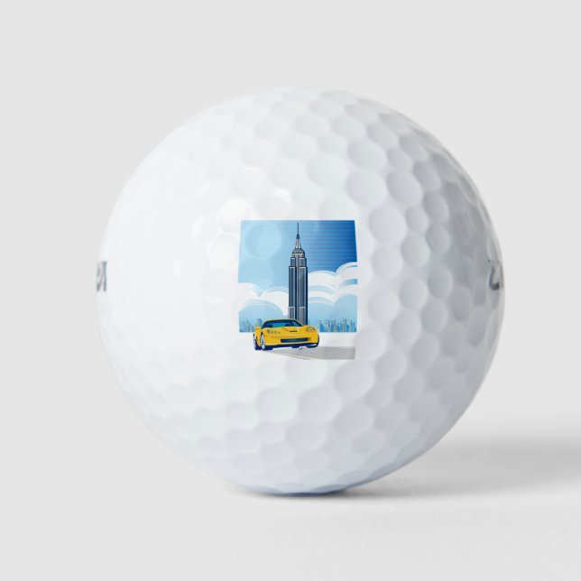 PELOTAS DE GOLF ARTE AUTOMÓVIL ELEGANTE DE VETTE (Anverso)