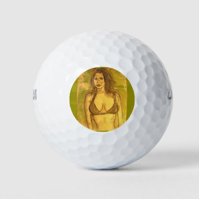 Pelotas De Golf arte chica bikini (Anverso)