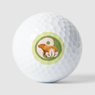 Pelotas De Golf Arte de capybara zen yin yang naturaleza pacífica