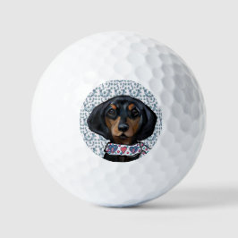 Pelotas De Golf Arte de Dachshund de Navidad