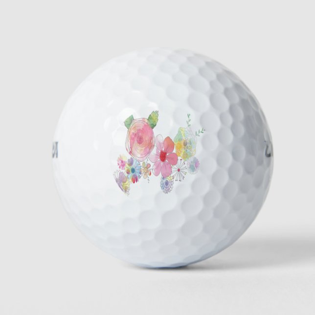 Pelotas De Golf Arte de flores acuáticas (Anverso)